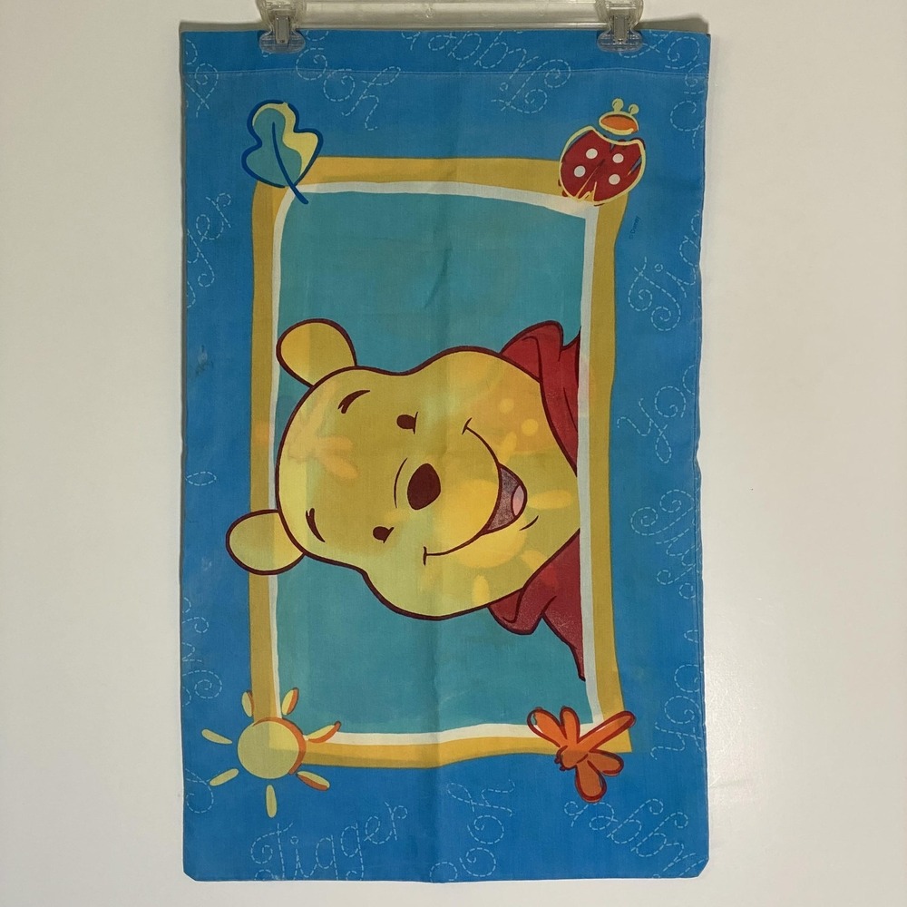 Disney Winnie The Pooh Pillowcase Standard 20x26 Blue Kids Bedding USA Decor